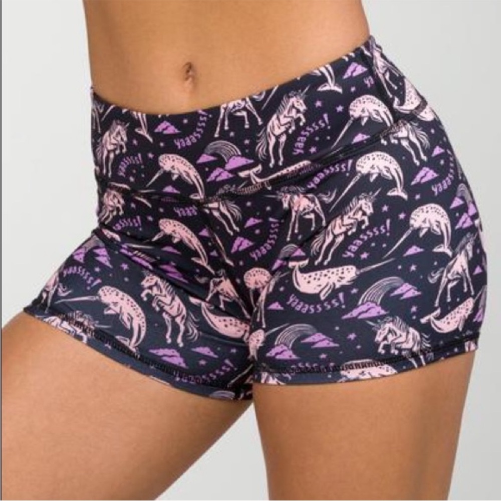 IAB MFG Sharkfin Unicorn Narwhal Booty Shorts Size Small